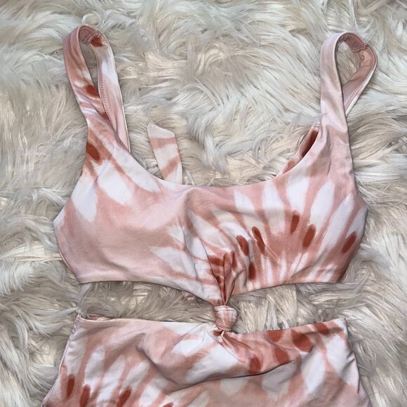Aerie Tie Dye Twist Middle Cutout One Piece - Picture 3 of 6